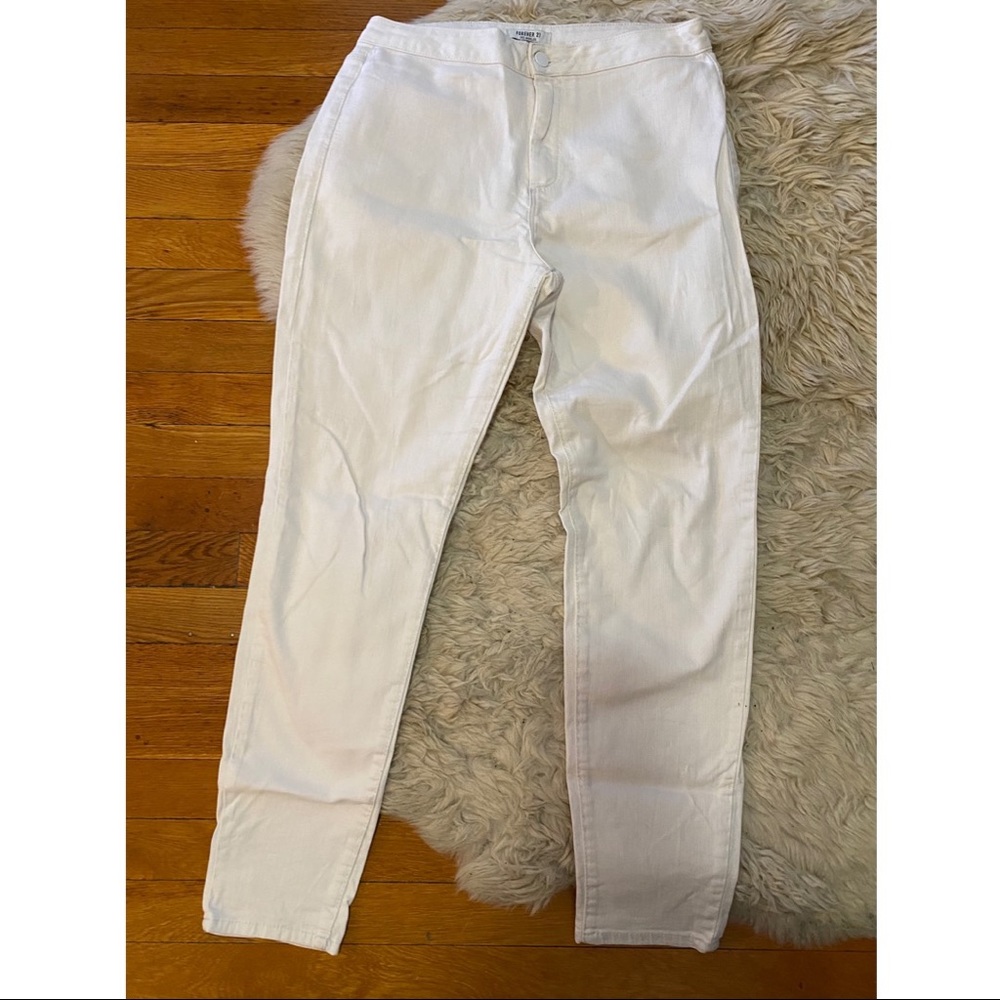 White skinny jeans forever 21 size 30 pants